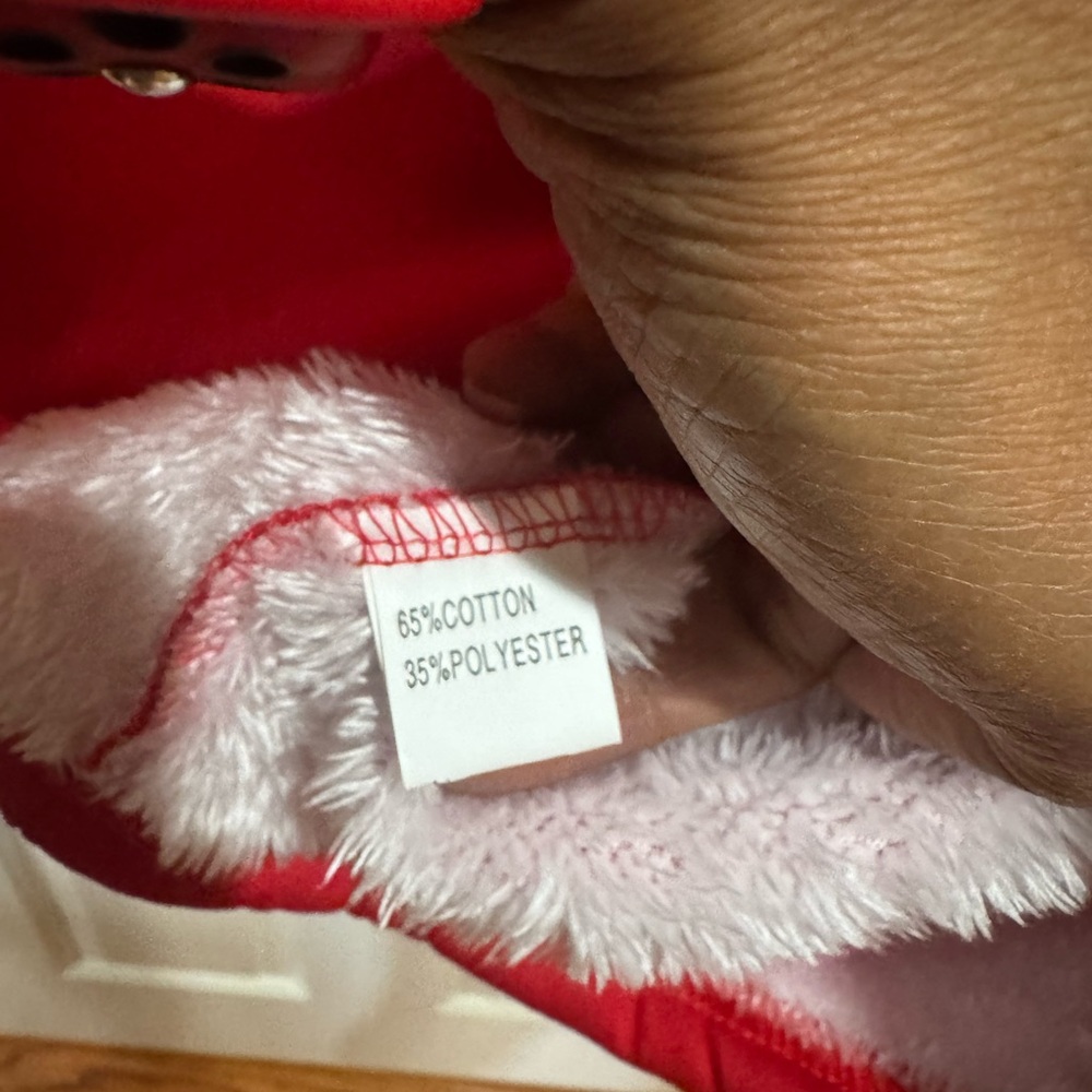 NIB Red and White Fleece-Lined Tunic - Picture 5 of 6